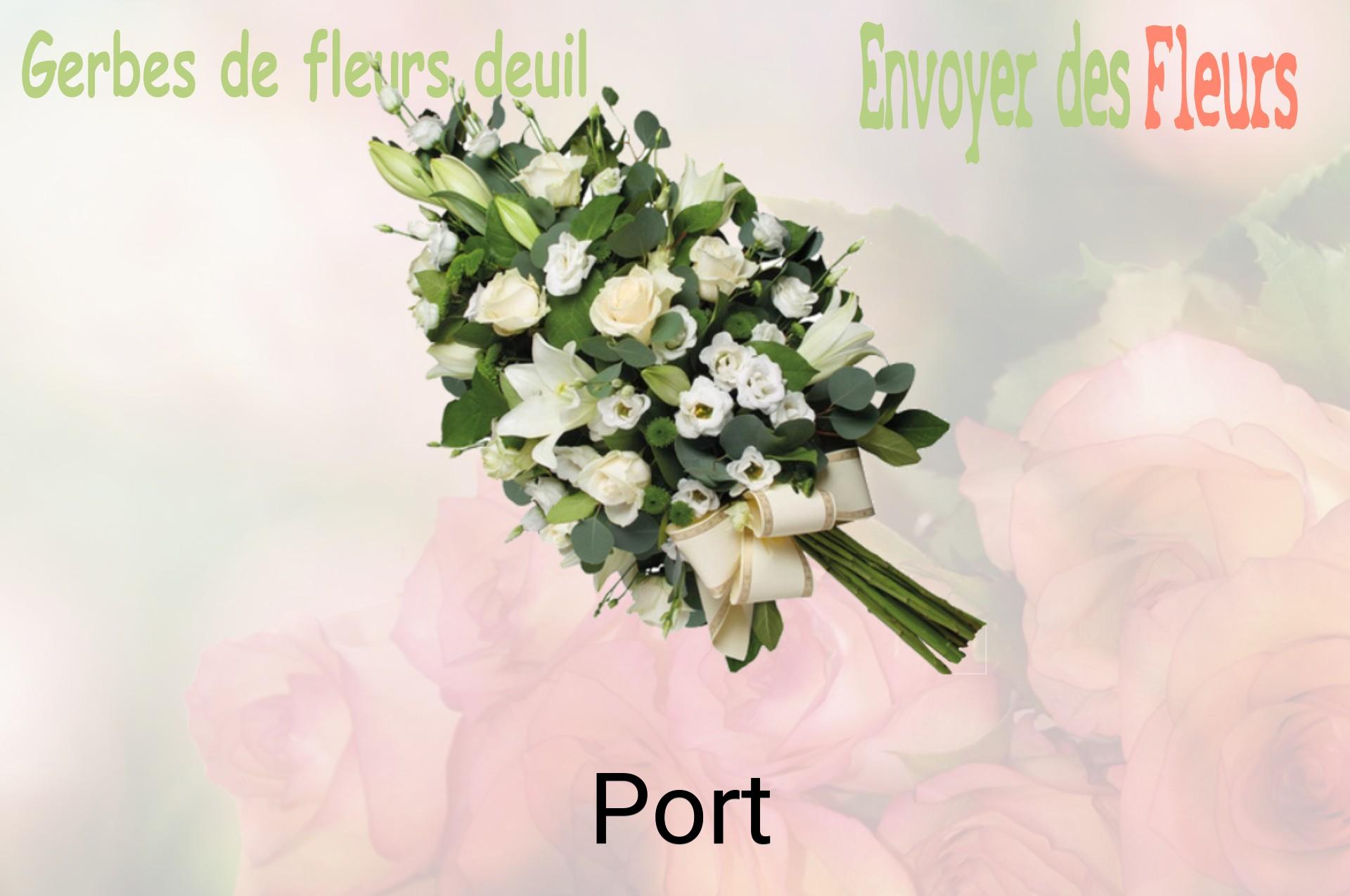 Gerbe de fleurs de deuil livrée à Port